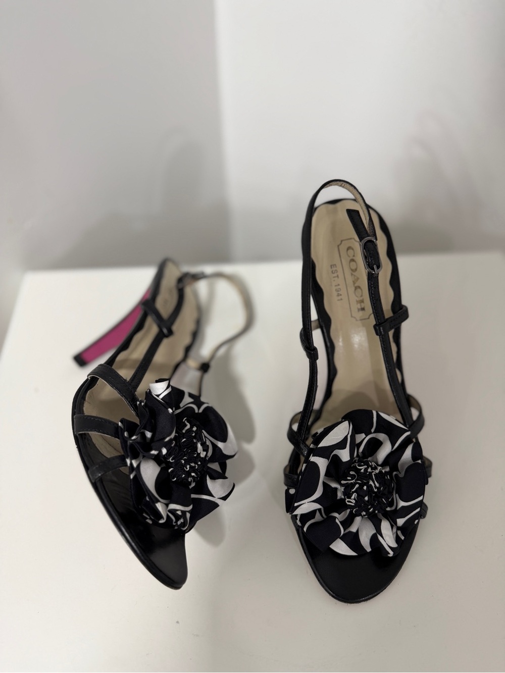 Coach Strappy Floral Heels